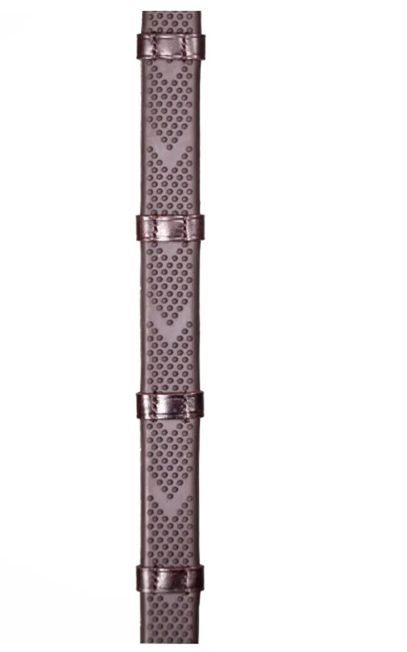 Henry James V-Grip Hybride Rubber Reins with Leathers Stoppers Brown